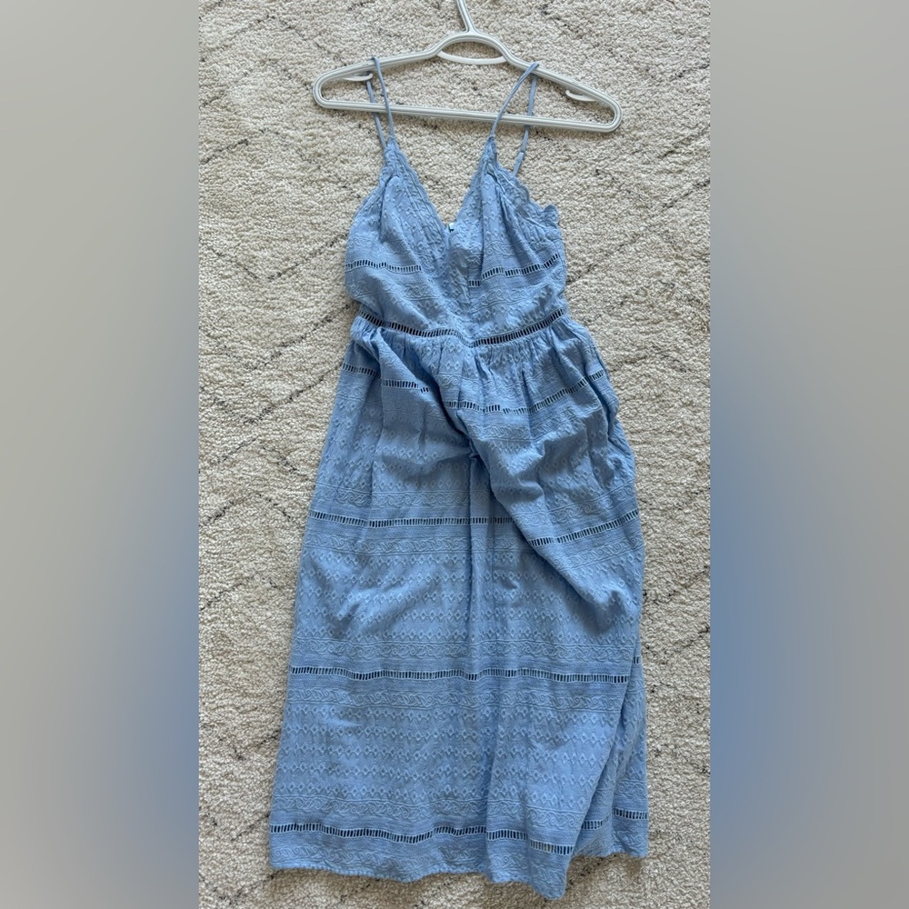 H&M Blue Eyelet Summer Maxi Dress